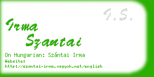 irma szantai business card
